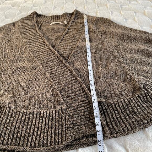 🔥Soft Surroundings Cotton Blend Brown Knitted Wrap Poncho Sweater Cardigan L-XL - Picture 13 of 13